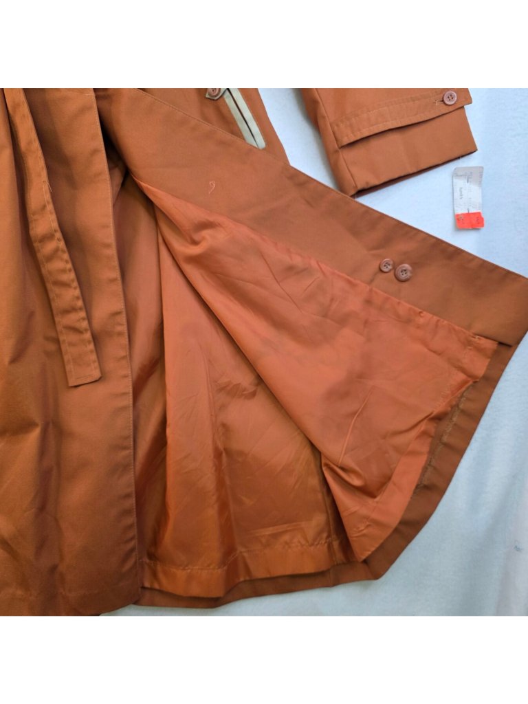 Vintage 70s Sharpee Trench Coat 18 Orange Deadstock Hooded Outdoor Streetwear — image 5 of 8